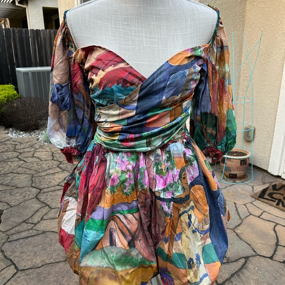 Stella Jean Multicolor Art-Print Mini Dress